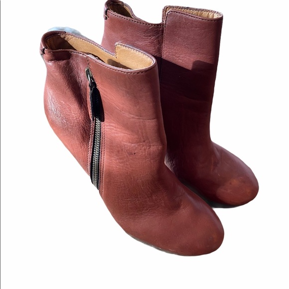 Coach Chryssa brown leather Platform heeled Boots size 8 - Picture 5 of 5